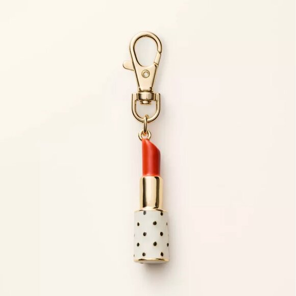 kate spade Accessories - NWT! Lipstick Bag Charm Keychain - kate spade new york x Target Cream/Black/Red